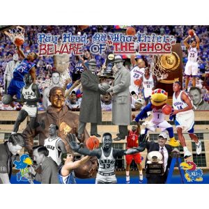 "BEWARE OF THE PHOG" 3D Poster with Many Famous Kansas Basketball Players and Coache