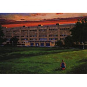 University of Kansas's Allen Field House Painting at Sunset