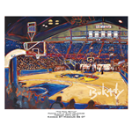 John Bukaty Limited Edition Poster of Kansas University Basketball Arena, View From Behind Hoop