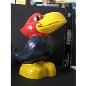 Painted University of Kansas Jayhawk Sculpture