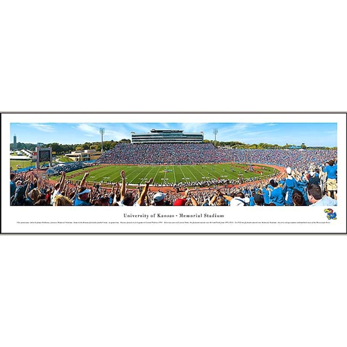 Panoramic View of Kansas Memorial Stadium, Full of fans on a sunny day