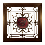 Square Metal Wall Art Design with Kansas University Logo in Middle
