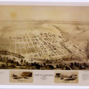 Black and White Photo - Birds Eye View of Lawrence, Kansas 1858