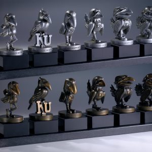 6 Pewter & 6 Bronze with Black Base - Evolution of the Jayhawk Figures