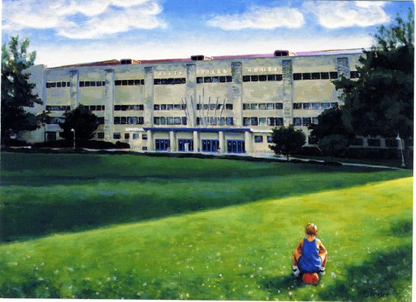 Painting of Allen Field House at KU