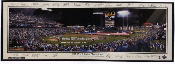 Panoramic View in Kauffman Stadium Opening Ceremonies 2015 World Series with Printed Signatures