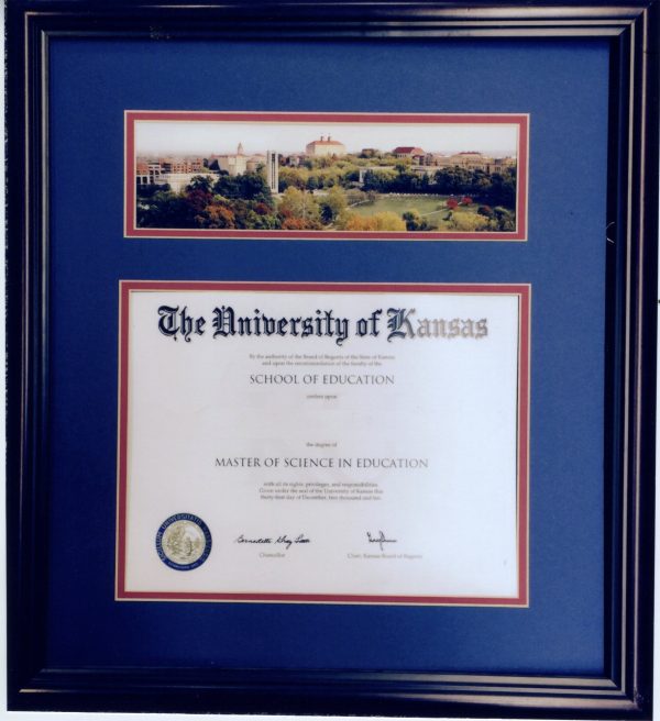 KU Collectible Diploma With Campus Skyline