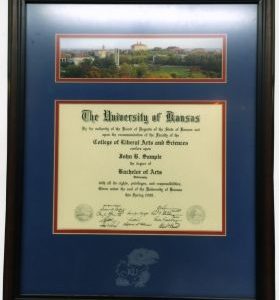 KU Collectible Diploma With Campus Skyline Etched